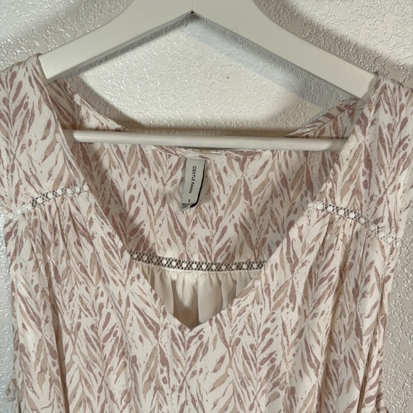 Gentle Fawn Neutral Leaft Print Mini Dress Size Small - Picture 3 of 7